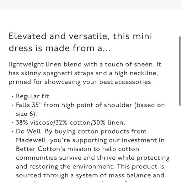 Madewell Linen Indigo Dress size 6 - Picture 8 of 8